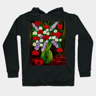 beautiful poppies and daisy's I'm brass and copper vintage vase Hoodie